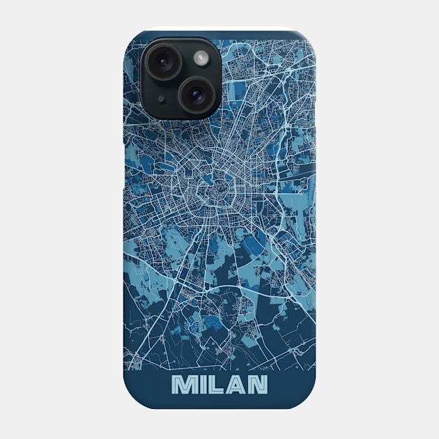 Milan - Italy Peace City Map Phone Case by tienstencil