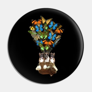 Boxer Dog Butterfly Hot Air Balloon Pin