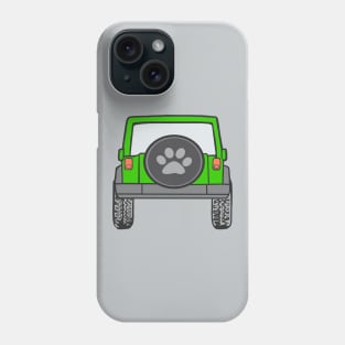 Lime Green Jeep with Paw Print Cover Phone Case