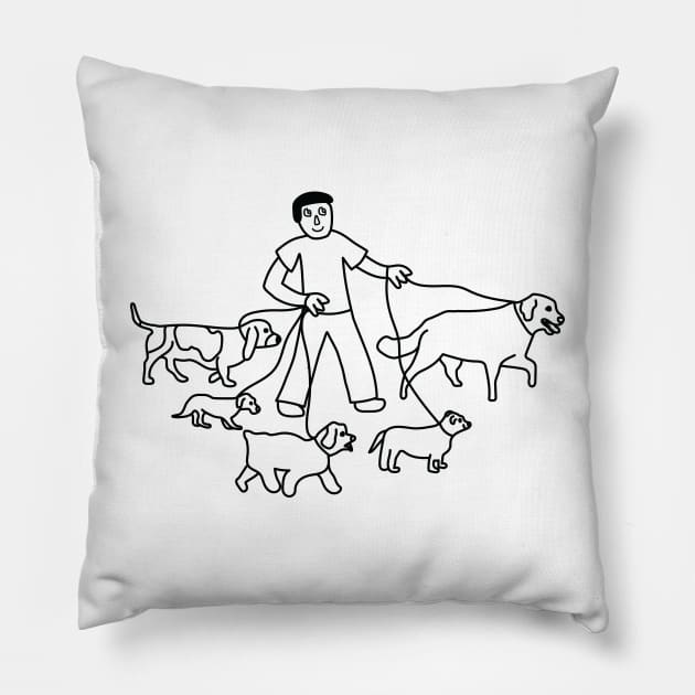 Dog Walker Pillow by natees33