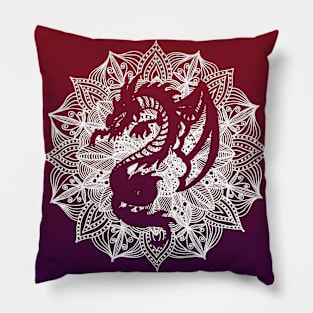 Mandala Circle Dragon Tattoo Pillow