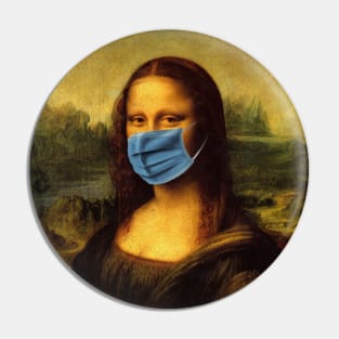 Mona Lisa with a Mask Pin