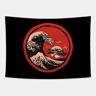 Sunset Wave Bonsai Tapestry