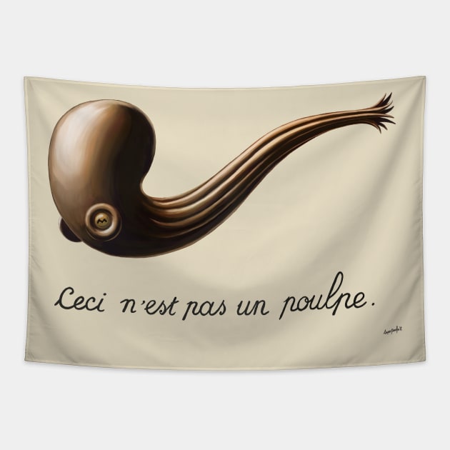 Ceci n'est pas une pipe Tapestry by Super Octopus