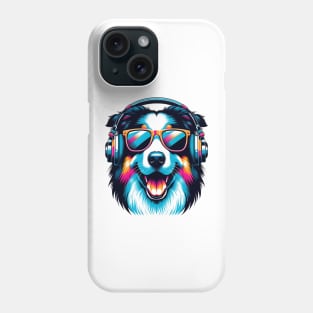 Portuguese Sheepdog Smiling DJ in Bold Colors Phone Case