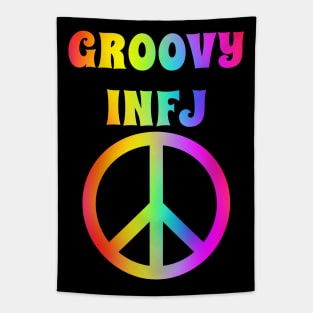 Groovy INFJ Peace Halloween Party Retro Vintage Tapestry