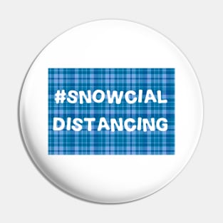 Snowcial distancing, buffalo plaid, funny xmas Pin