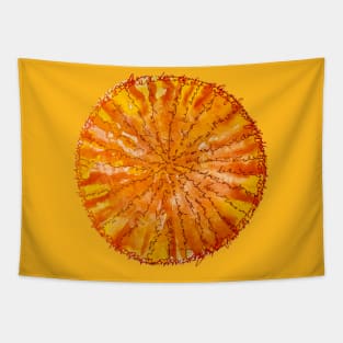 Orange Sun Mandala Tapestry