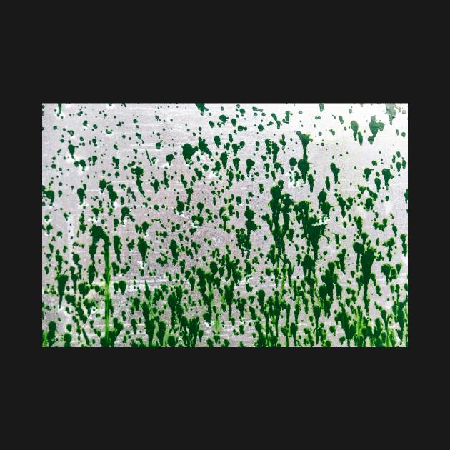Green Spatter Paint On Metal by textural