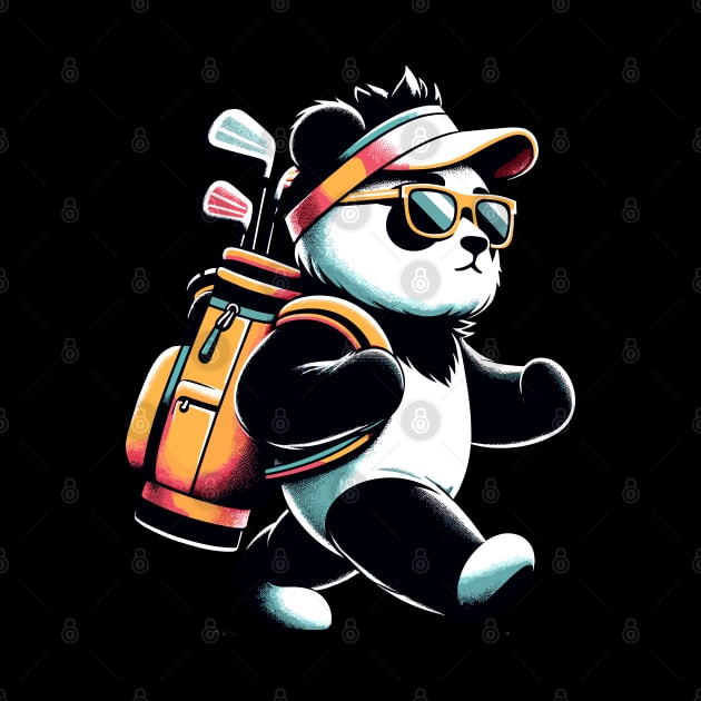 Golf Novelty Panda in Sunglasses Golfing Funny Golf by KsuAnn