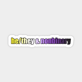 He/They & Nonbinary Pride - Plain Pronouns Magnet