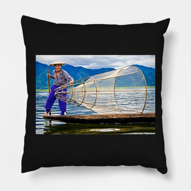 Cone Fisherman Pillow by bulljup