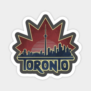 Toronto Skyline - Maple Leaf Magnet