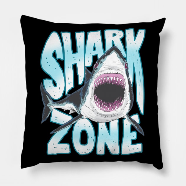 Shark Zone Pillow by Colorbird77