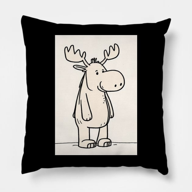 Minimalist Moose Pillow by Legendary T-Shirts