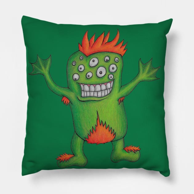 Many-eyed Monster Pillow by AlisonDennis