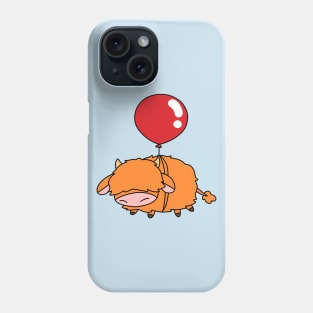 Red Balloon Highland Cow Phone Case