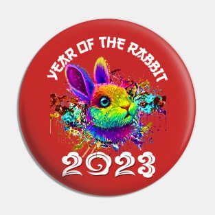 Happy Chinese New Year 2023 Year Of The Rabbit Pop Art Pin