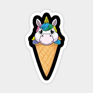 Unicorn with Ice cream cone & Ice cream Magnet