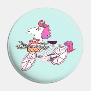 Uni-cycle Unicorn hipster bike Pin