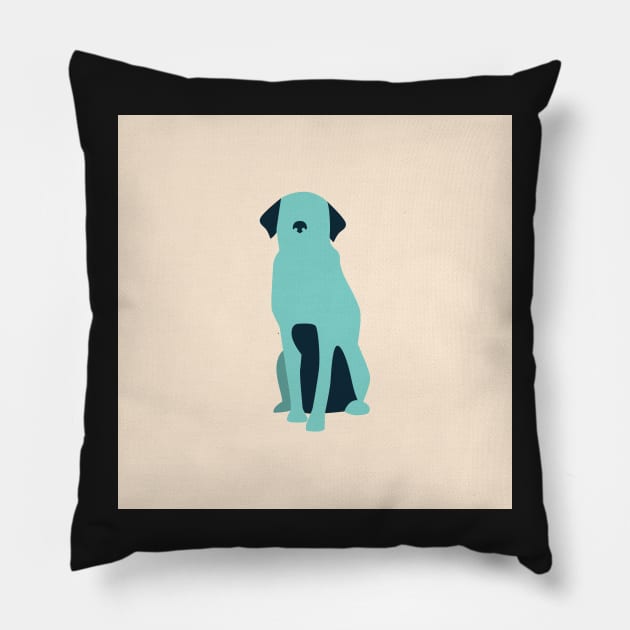 Blue Dog on Pink Pillow by greenoriginals