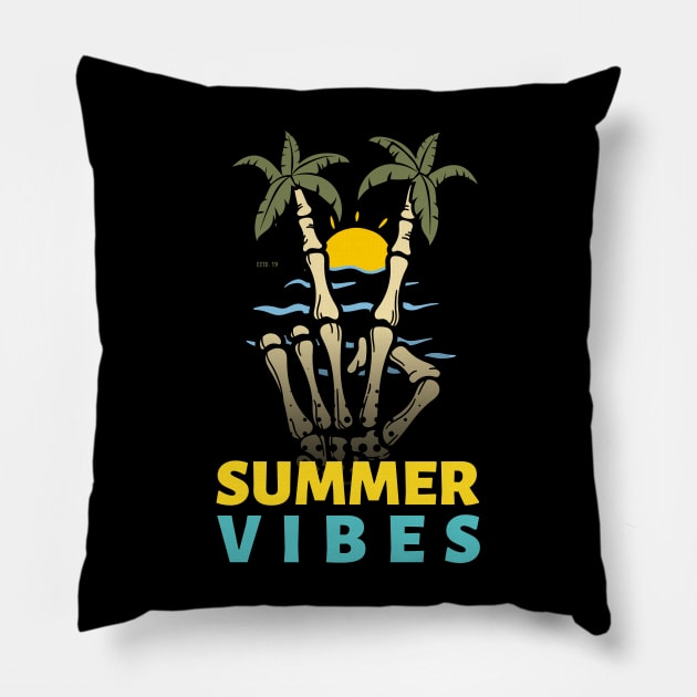 summer vibes Pillow by MahmoudHif
