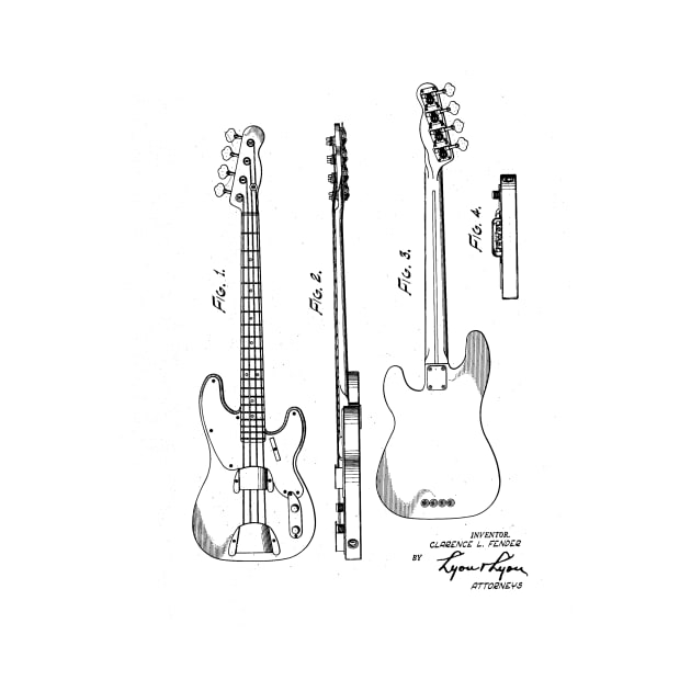 Guitar Vintage Patent Drawing by skstring