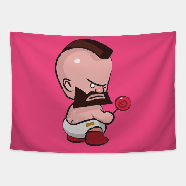 Street Fighter Babies: Zangief Tapestry by ohshirtdotnet