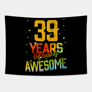 39 Years Of Being Awesome Gifts 39th Anniversary Gift Vintage Retro Funny 39 Years Birthday Men Women Tapestry