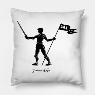 Joan of Arc black silhouette Pillow