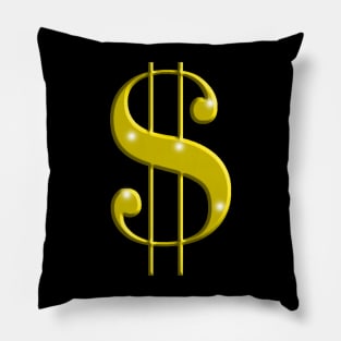 Golden Dollar Sign Pillow