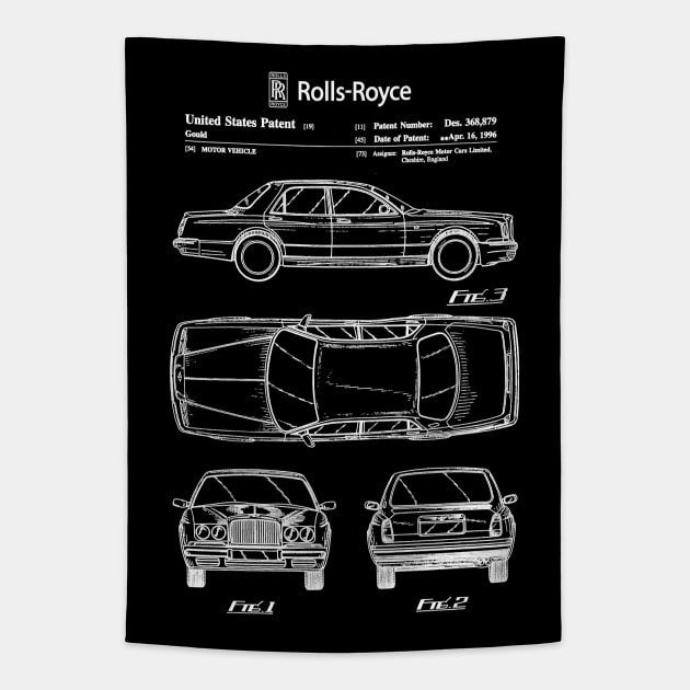 Rolls Royce Patent White Tapestry by Luve