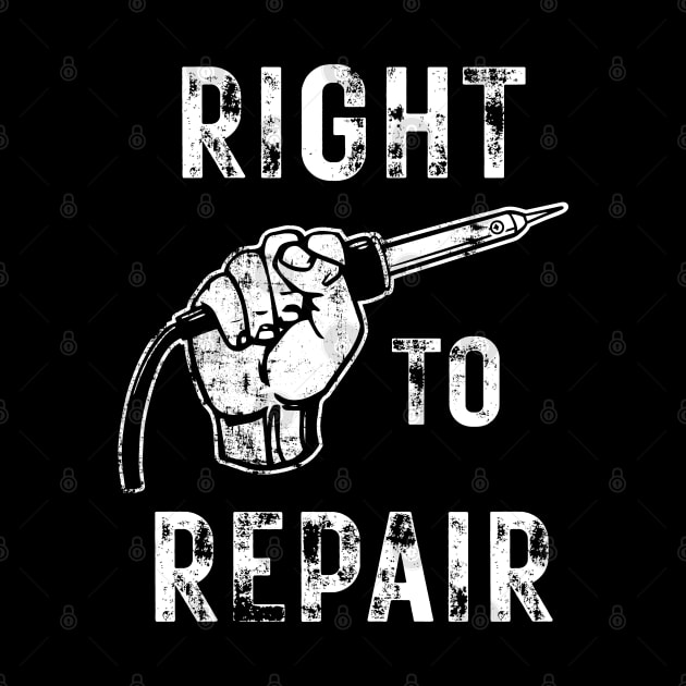 Right To Repair Fist and Soldering Iron by Huhnerdieb Apparel