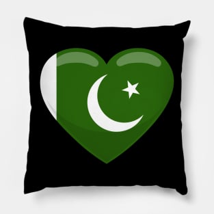 Pakistan Flag Heart Pillow