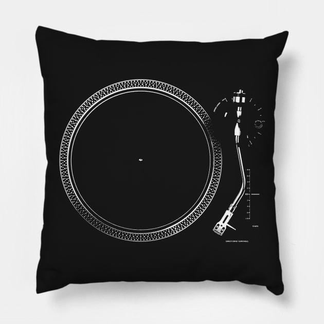 Turntable - Vintage Audio LP Vinyl Record Player Pillow by bulografik