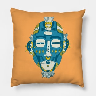 Retro Wave African Mask 5 Pillow