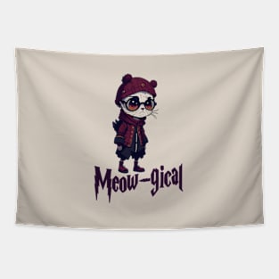 Meowgical Magic Black Cat Tapestry