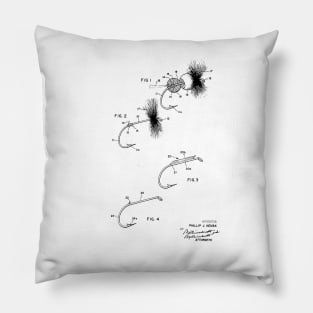 Fishing Fly Vintage Patent Drawing Pillow