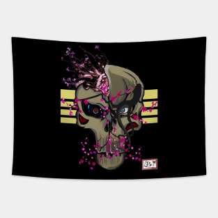 Skull and sakura Tapestry