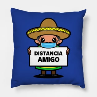 Funny Kawaii Social Distancing Mexican Cartoon Pillow