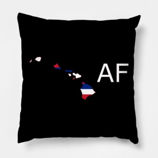 Hawaii Flag State Outline AF (white) Pillow