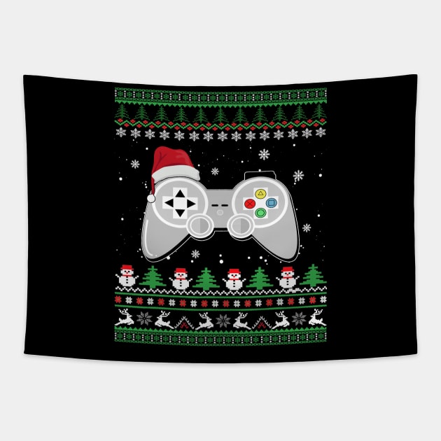 christmas 2023 - gamer ugly christmas 2023 Tapestry by Bagshaw Gravity