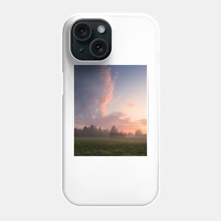 Misty meadow sunrise landscape Phone Case