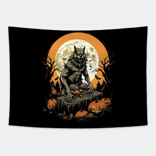 Beastly Werewolf Tee Scary Halloween Gift Tapestry