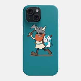 Viking Berserker Cartoon (Player 5 / teal) Phone Case