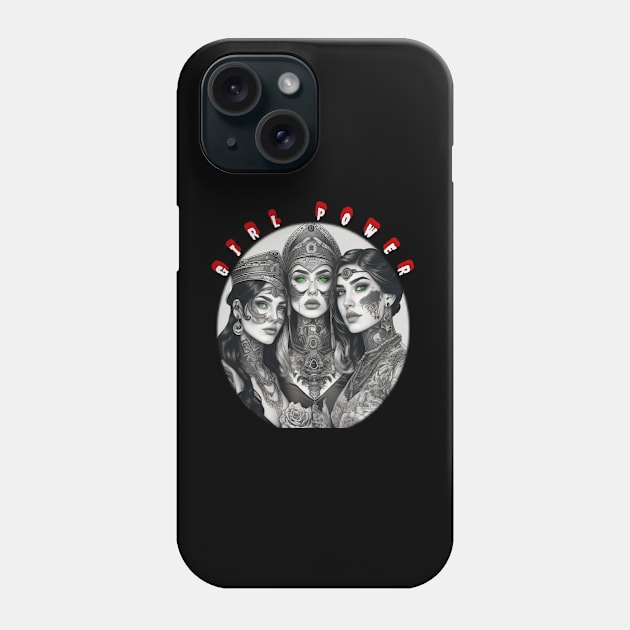 Girl power, green eyed tattooed graduates Phone Case by sailorsam1805