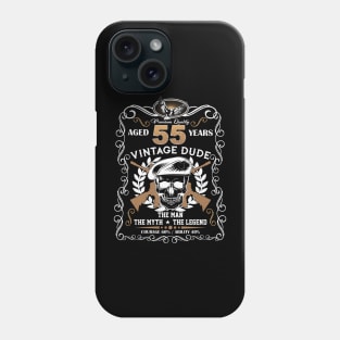 Skull Aged 55 Years Vintage 55 Dude Phone Case