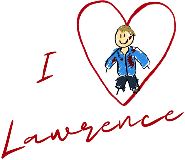 I Heart Lawrence Kids T-Shirt by RoserinArt