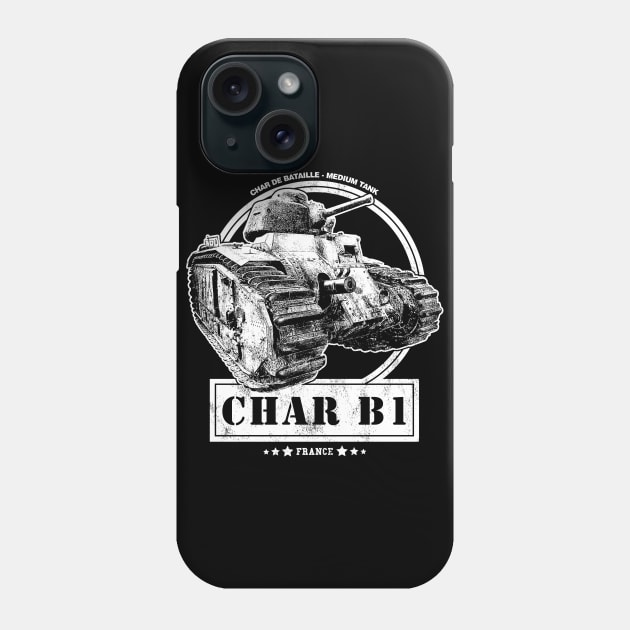 Char B1 French WW2 Tank Phone Case by rycotokyo81