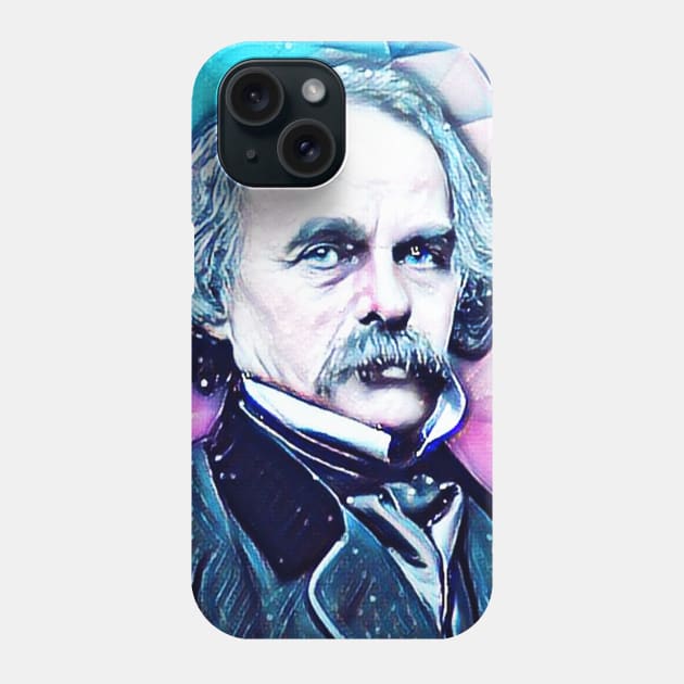 Nathaniel Hawthorne Colourful Portrait | Nathaniel Hawthorne Artwork 14 Phone Case by JustLit